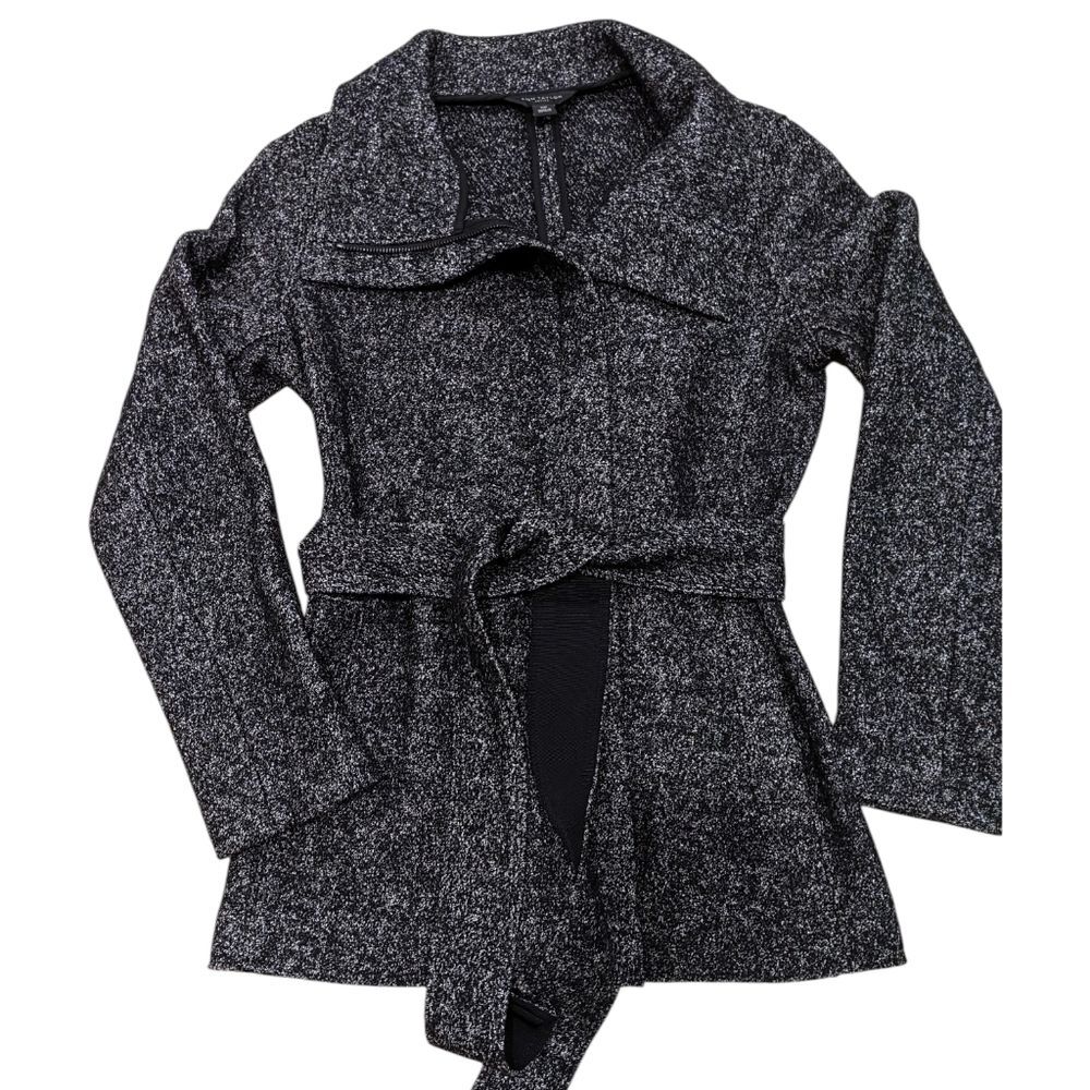 High Neck Asymmetric Zip Tweed Jacket PXS | Y2K Indie Sleaze Convertible Collar